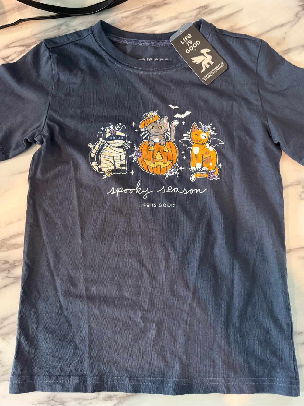 Life is Good Cat Halloween Tee